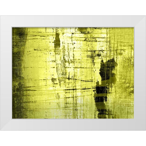 VERT LIME White Modern Wood Framed Art Print by PI Studio