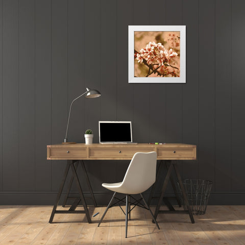 Posy White Modern Wood Framed Art Print by PI Studio