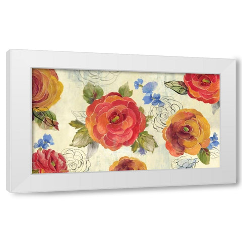 Amelia Flowers White Modern Wood Framed Art Print by PI Studio