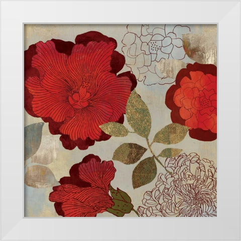 Rosa II White Modern Wood Framed Art Print by PI Studio