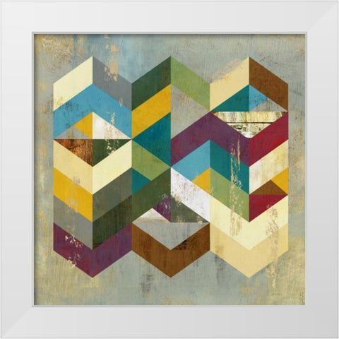 Geometrics I White Modern Wood Framed Art Print by PI Studio