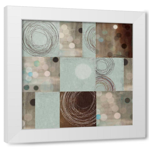 Dots and Swirls White Modern Wood Framed Art Print by PI Studio