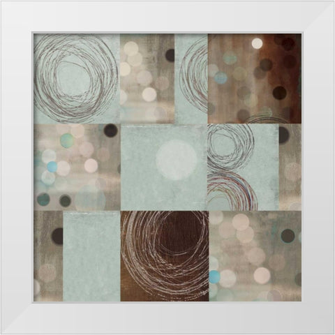 Dots and Swirls White Modern Wood Framed Art Print by PI Studio