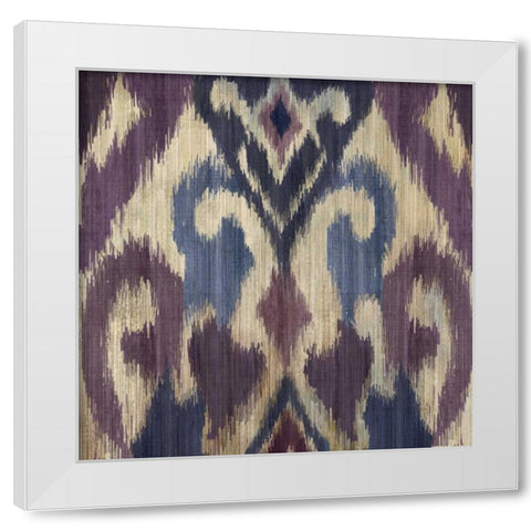 Traveller Ikat White Modern Wood Framed Art Print by PI Studio