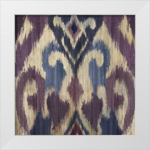 Traveller Ikat White Modern Wood Framed Art Print by PI Studio