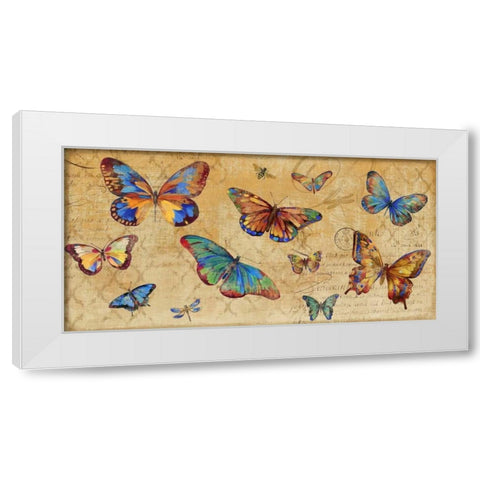 Butterflies in Flight White Modern Wood Framed Art Print by PI Studio