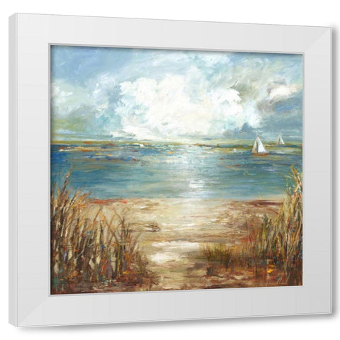 A Stolen Moment White Modern Wood Framed Art Print by PI Studio