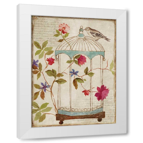 Birds Escape White Modern Wood Framed Art Print by PI Studio