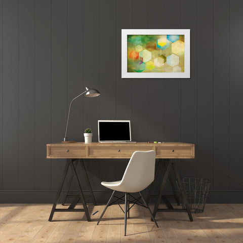 Honeycomb II White Modern Wood Framed Art Print by PI Studio