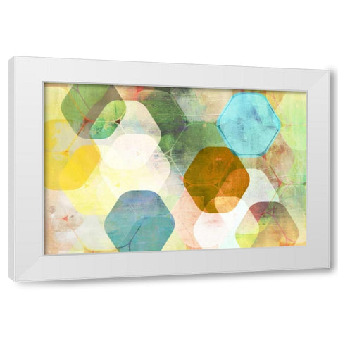 Rounded Hexagon I White Modern Wood Framed Art Print by PI Studio