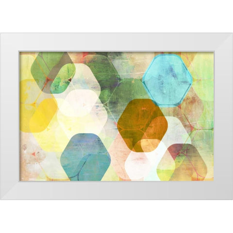 Rounded Hexagon I White Modern Wood Framed Art Print by PI Studio