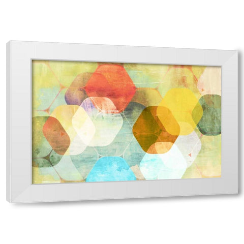 Rounded Hexagon II White Modern Wood Framed Art Print by PI Studio