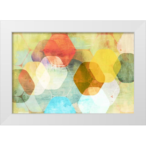 Rounded Hexagon II White Modern Wood Framed Art Print by PI Studio