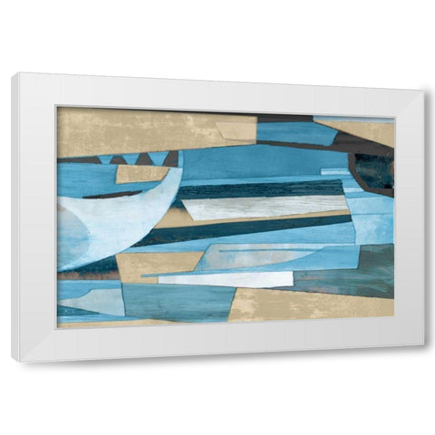 Cubist Shapes White Modern Wood Framed Art Print by PI Studio