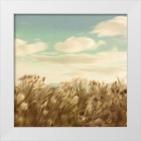 Dandelion Field White Modern Wood Framed Art Print by PI Studio