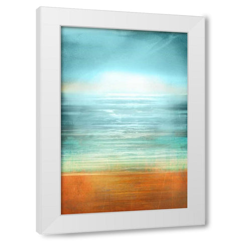 Ocean Abstract White Modern Wood Framed Art Print by PI Studio