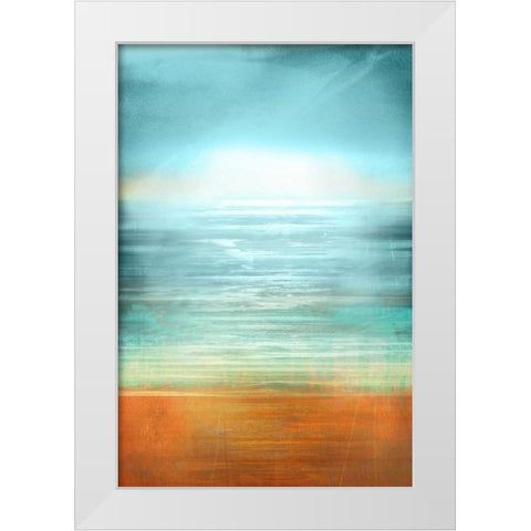 Ocean Abstract White Modern Wood Framed Art Print by PI Studio