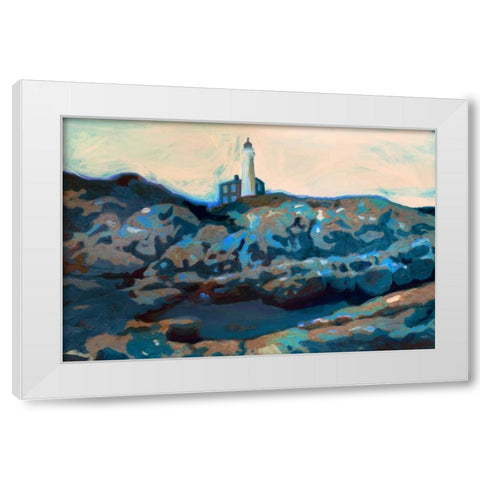 Lighthouse  White Modern Wood Framed Art Print by PI Studio