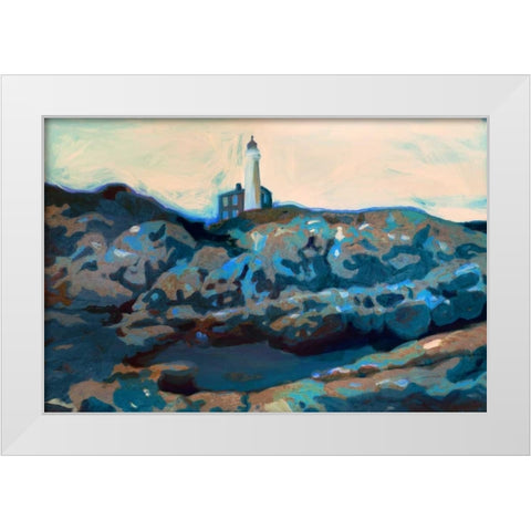 Lighthouse  White Modern Wood Framed Art Print by PI Studio