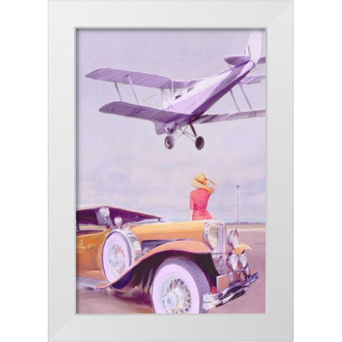 Vintage Airport White Modern Wood Framed Art Print by PI Studio