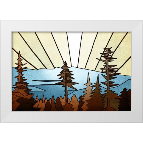 Geometric Trees White Modern Wood Framed Art Print by PI Studio