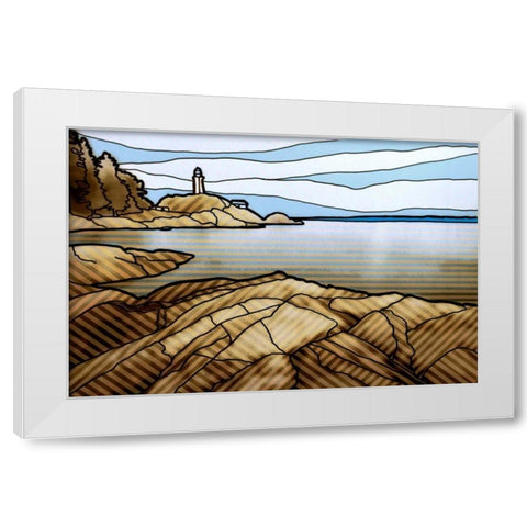 Graphic Lighthouse White Modern Wood Framed Art Print by PI Studio