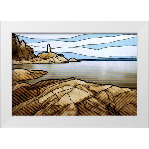 Graphic Lighthouse White Modern Wood Framed Art Print by PI Studio