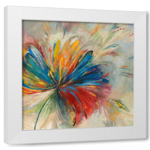 Passion Flower White Modern Wood Framed Art Print by PI Studio