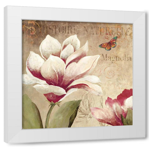 Magnolia White Modern Wood Framed Art Print by PI Studio