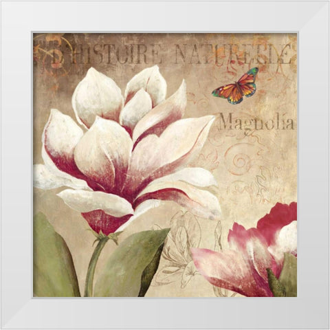 Magnolia White Modern Wood Framed Art Print by PI Studio