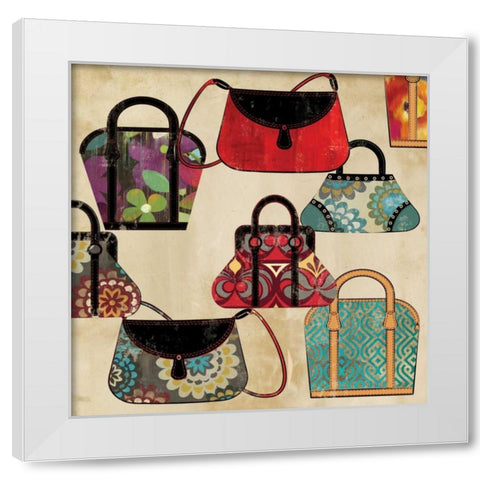 Bag Pattern  White Modern Wood Framed Art Print by PI Studio