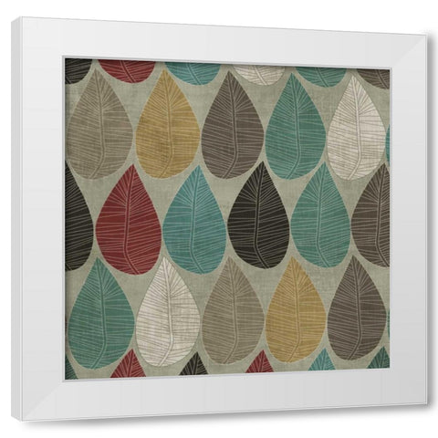 Pattern Leaves White Modern Wood Framed Art Print by PI Studio