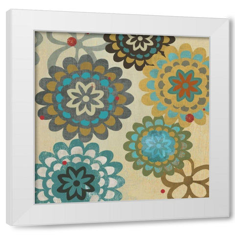 Floral Pattern I White Modern Wood Framed Art Print by PI Studio