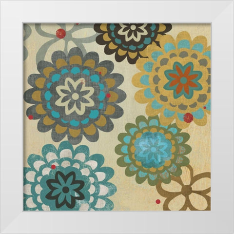 Floral Pattern I White Modern Wood Framed Art Print by PI Studio