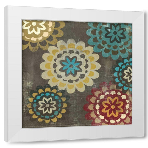 Floral Pattern II White Modern Wood Framed Art Print by PI Studio