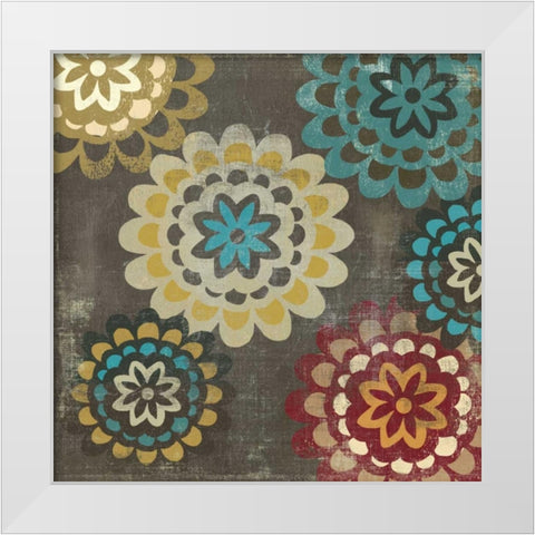 Floral Pattern II White Modern Wood Framed Art Print by PI Studio