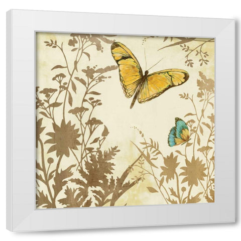 Butterfly in Flight I White Modern Wood Framed Art Print by PI Studio