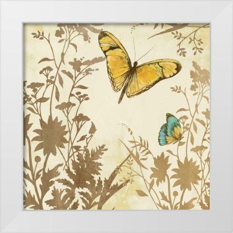 Butterfly in Flight I White Modern Wood Framed Art Print by PI Studio