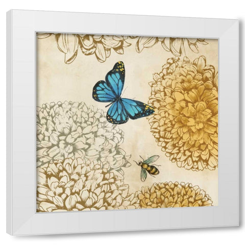 Butterfly in Flight II White Modern Wood Framed Art Print by PI Studio