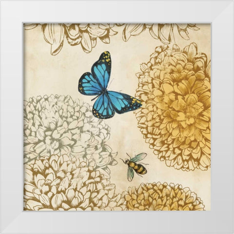 Butterfly in Flight II White Modern Wood Framed Art Print by PI Studio