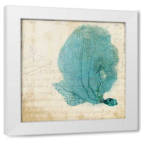 Blue Coral II White Modern Wood Framed Art Print by PI Studio