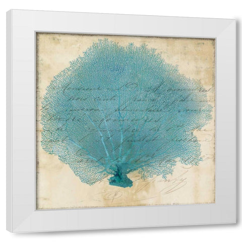 Blue Coral IV White Modern Wood Framed Art Print by PI Studio