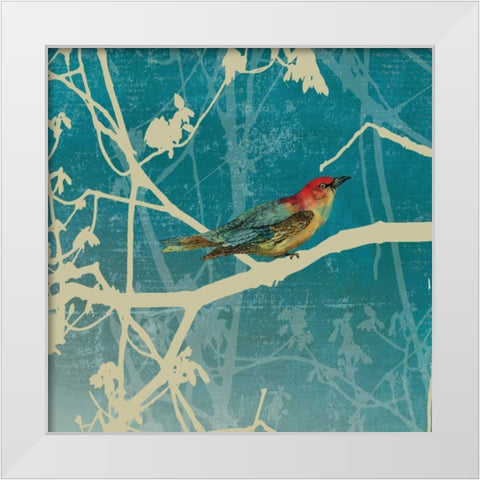 Blue Bird I White Modern Wood Framed Art Print by PI Studio
