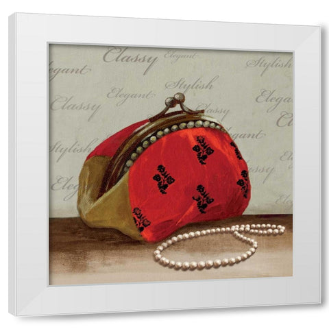 Red Bag White Modern Wood Framed Art Print by PI Studio