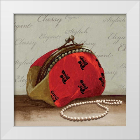 Red Bag White Modern Wood Framed Art Print by PI Studio