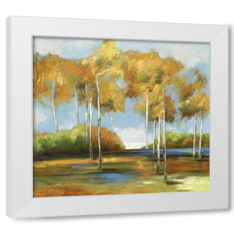 Breezy Birches White Modern Wood Framed Art Print by PI Studio