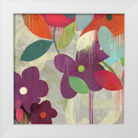 Graphitti Flower I White Modern Wood Framed Art Print by PI Studio