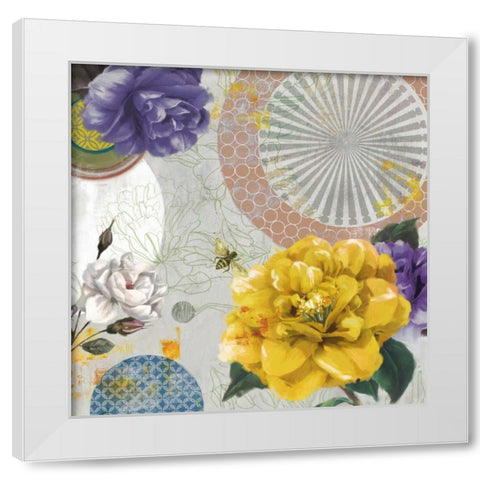 Texture Bouquet White Modern Wood Framed Art Print by PI Studio