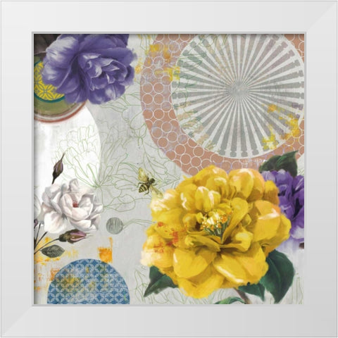 Texture Bouquet White Modern Wood Framed Art Print by PI Studio