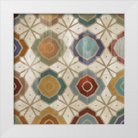 Gallactica Tile III White Modern Wood Framed Art Print by PI Studio